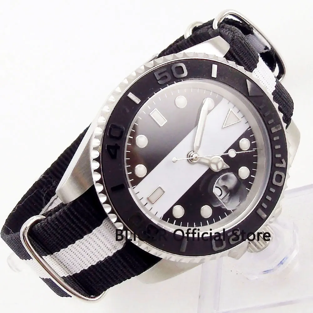 Модные механические мужские часы 40 мм матовый Безель MIYOTA Move Men t функция вращения