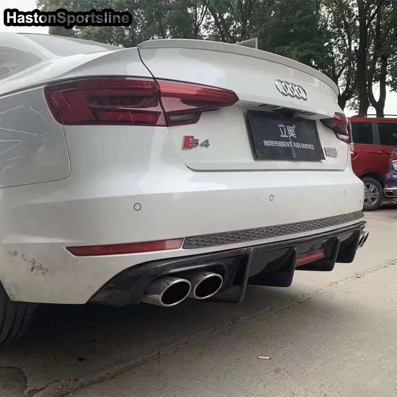 A4 B9 S4 Sline углеродного волокна задний бампер для губ Диффузор для Audi A4 B9 Седан