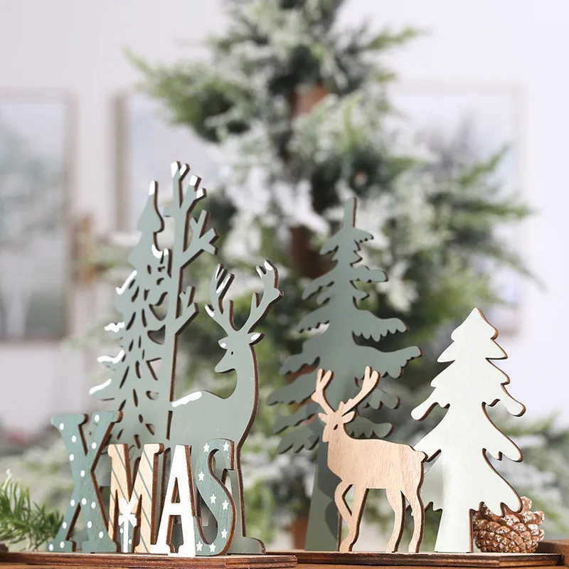 

Christmas Tree Ornaments Wooden Pendants Natural Xmas Wood Craft Christmas Decorations for Home DIY Kids Gifts 2022 New Year