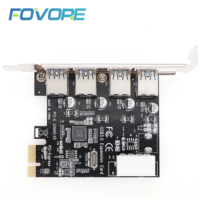 Плата расширения PCI-e к USB 4 порта 3 0 PCI express usb pci-e адаптер pcie конвертер для win 10 |