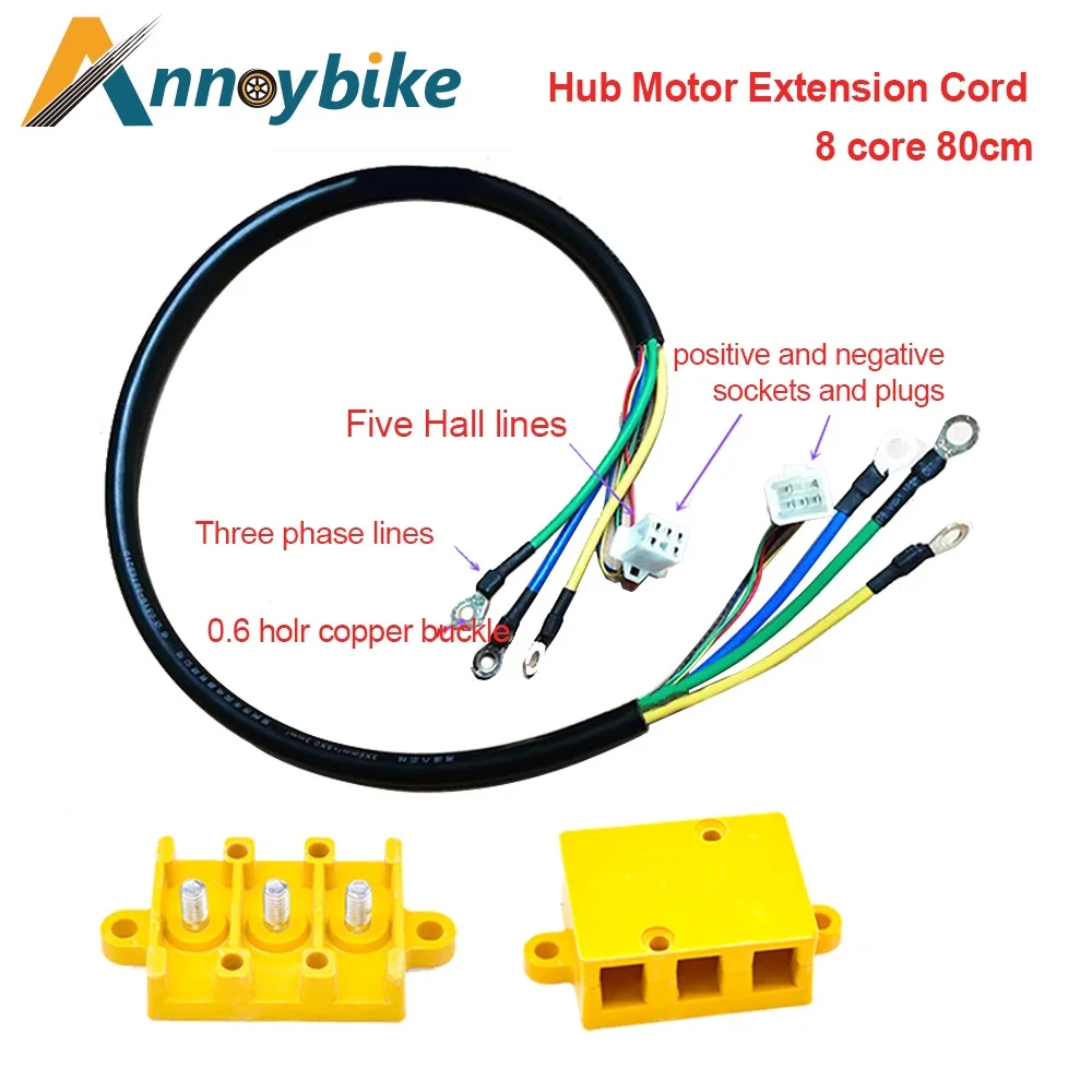 

8 Core 4/5/6 Square Extension Cord Copper Wire With Wire Connection Box Insulation Phase Battery Wire For Bicycle