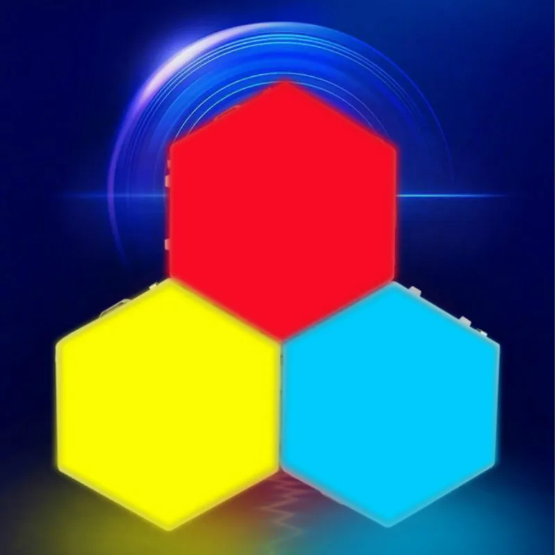 

Цветная (RGB) Quantum лампа сенсорный Сенсор светильник Сменные Красочные шестигранный Магнитный светодиодный ночной Светильник для творчества...