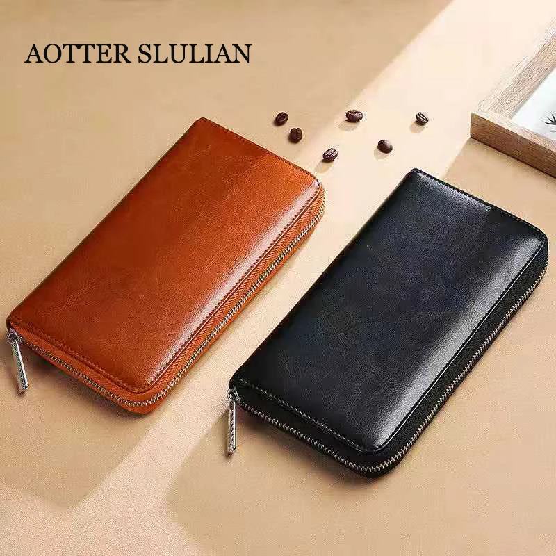 

Men Women Long Wallets RFID Smart Anti-theft Bag Multi-card Position Clutch Pocket ID Credit Card Holder Pouch Zipper Cardholder