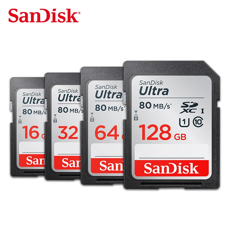 

SanDisk Ultra SD Card C10 Max 100MB/s Flash Card 16GB 32GB 64GB 128GB SDXC SDHC Class 10 Memory Card For Camera