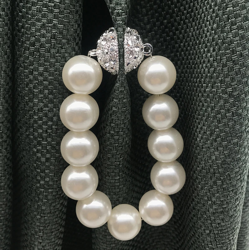 Современные Простые повязки для штор корейский стиль перламутровые подхваты s