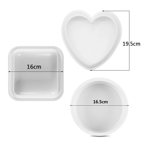 3 шт., силиконовые формы для выпечки, в форме сердца