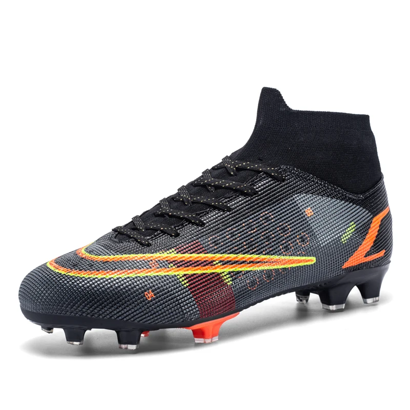 

Adults High Ankle Soccer Shoes TF Comfortable Lightweight Football Boots Outdoor Training Wear-Resistant Sneakers Size 39-45