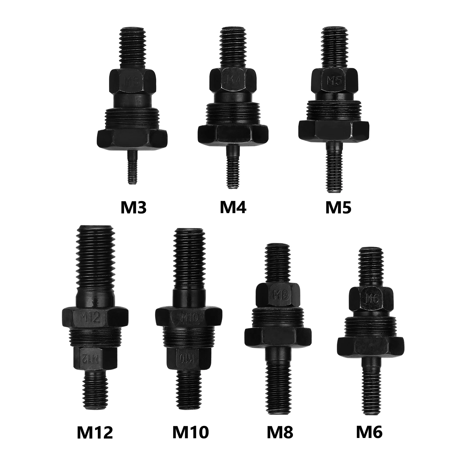 

7pcs Riveter Machine Accessory Threaded Mandrel Rivet Nut Tool Adapter Pull Rod Riveter Replacement Riveting Heads