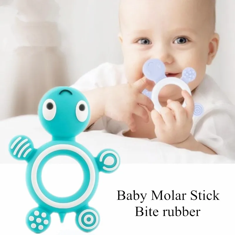 

Health Baby Toddler Training Tooth No Harm Turtle Shape Silicone Molar Stick Bite Rubber
