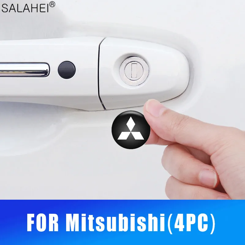 

4 PCS/set 20 MM Car Door Keyhole Protection Decals Stickers For Mitsubishi-Pajero SAX Outlander LANCER ECLIPSE Mirage L200 Colt