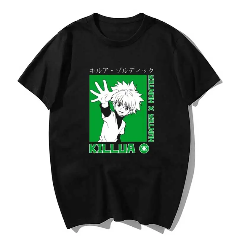 

Hunter x Hunter-killua zoldyck T-Shirt T Shirt Men Kawaii Tops Cartoon Karate Graphic Tees Tee Shirt Unisex Harajuku Shirt Male
