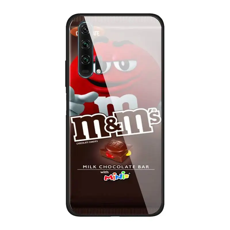 

Delicious M&M's Chocolate Phone Case For Huawei P30 Lite 20 Por P9 10 Mate 10 Honor 9 10 NOVA 5 Cover Glass For Huawei P20 Case