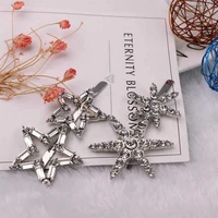 temperament white star snowflake flash hair clip for girls jewelry headwear rhinestone