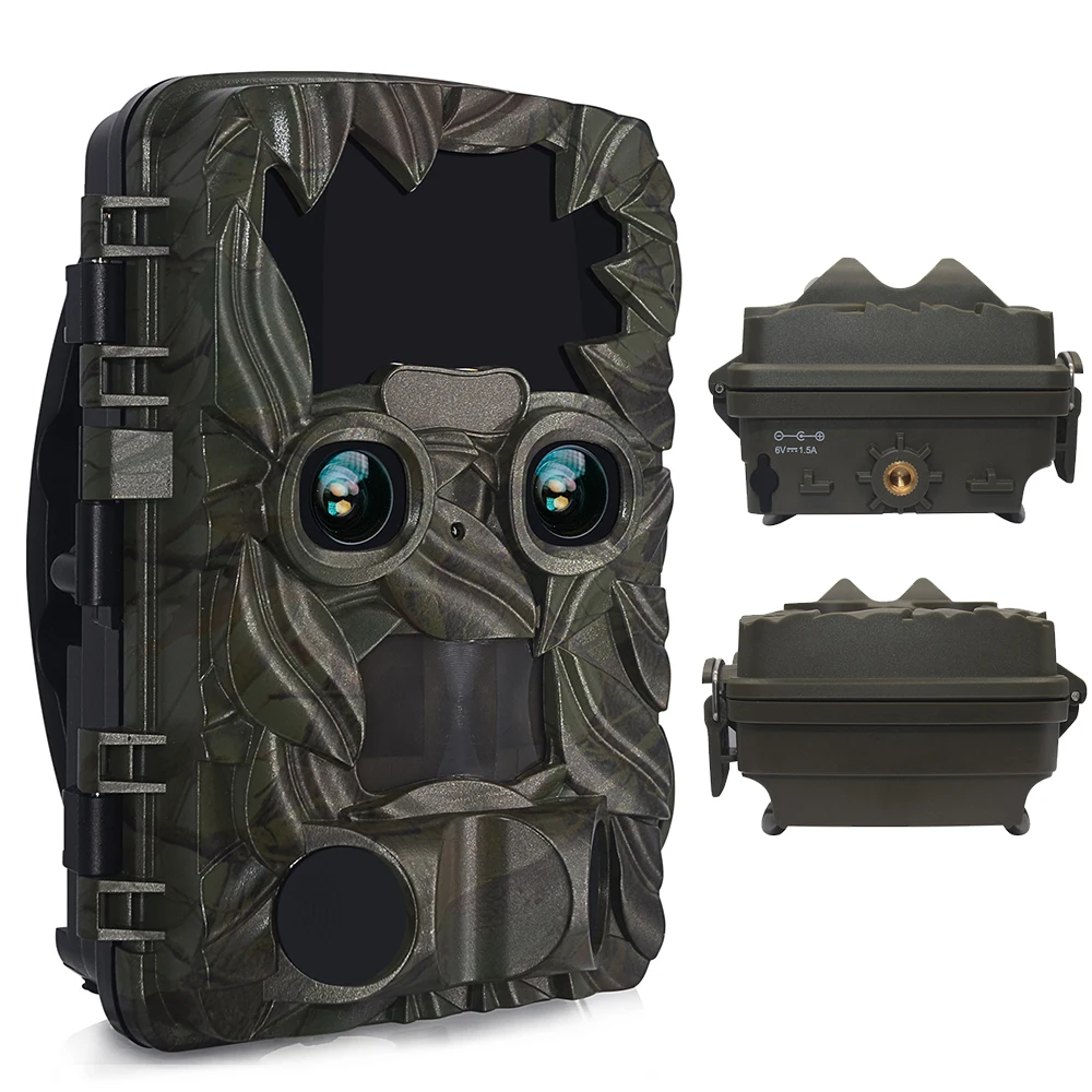 

Инфракрасная камера наблюдения 4K HD Hunter Cam, водонепроницаемая наружная видеокамера, двойная камера, бесшумная Поддержка TF-карты для безопасн...