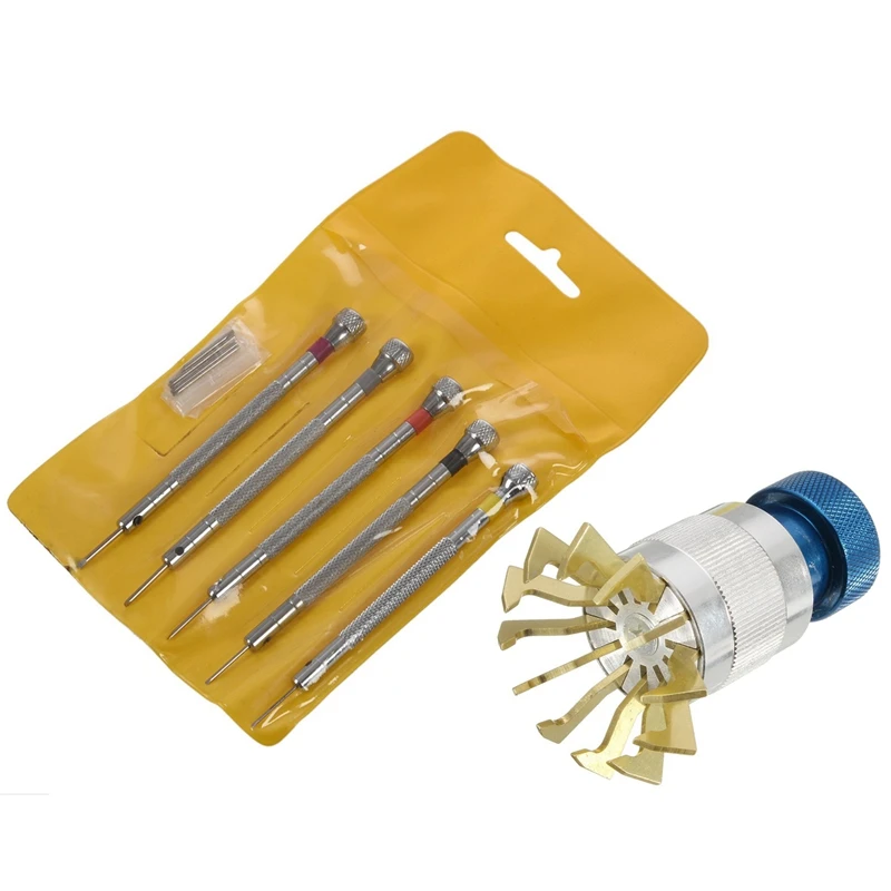 

1X Хрустальный подъемный стеклянный Открыватель для часов снимите стекло для часов и 5X0,8-1,6 мм наконечник для запястья с плоским лезвием