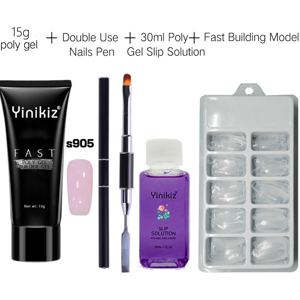 Поли гель Ложные жидкие Типсы для наращивания ногтей двухконфорочная вафельница