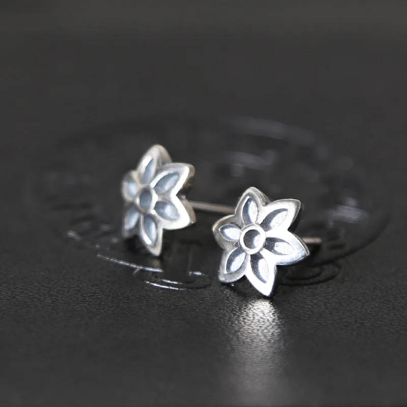 

Real 925 sterling silver earrings female simple Japanese cherry blossom jewelry earrings