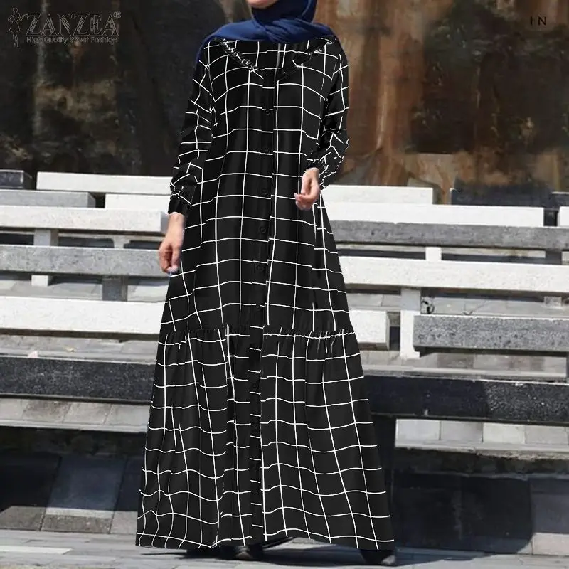 Платье с длинным рукавом, на пуговицах, абая, хиджаб, праздничный сетчатый сарафан, свободный повседневный винтажный элегантный халат 2022 ...