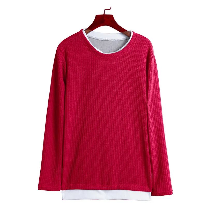 Приталенный мужской свитер размера плюс M-5XL, осень, вязаные свитера с круглым вырезом для мужчин, повседневный Однотонный пуловер и свитеры для мужчин