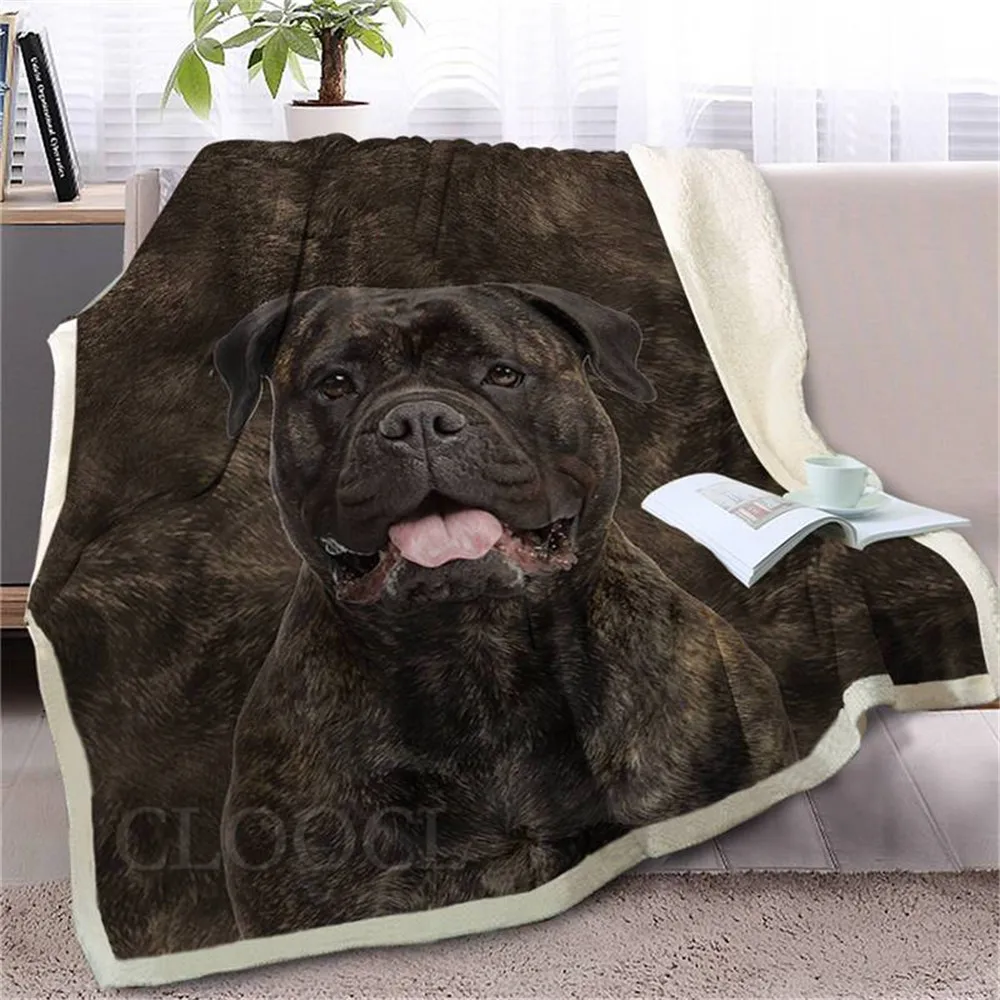 

CLOOCL Animals Blankets 3D Graphic Animal Dogs Bulldog Double Layar Blanket Pets Printed Plush Quilt Office Nap Car Blanket