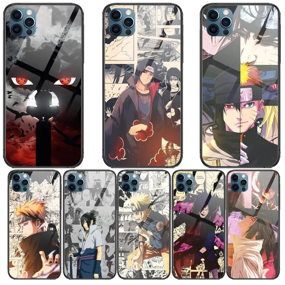 

Akatsuki Anime N-Narutos Glass Case For iphone 13 12 11 Pro Max 12Pro XS Max XR X 7 8 Plus SE 2020 mini Case Tempered Back Cover
