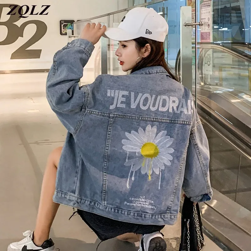 ВИНТАЖНАЯ ДЖИНСОВАЯ КУРТКА ZQLZ для женщин новинка 2020 свободная джинсовая куртка с
