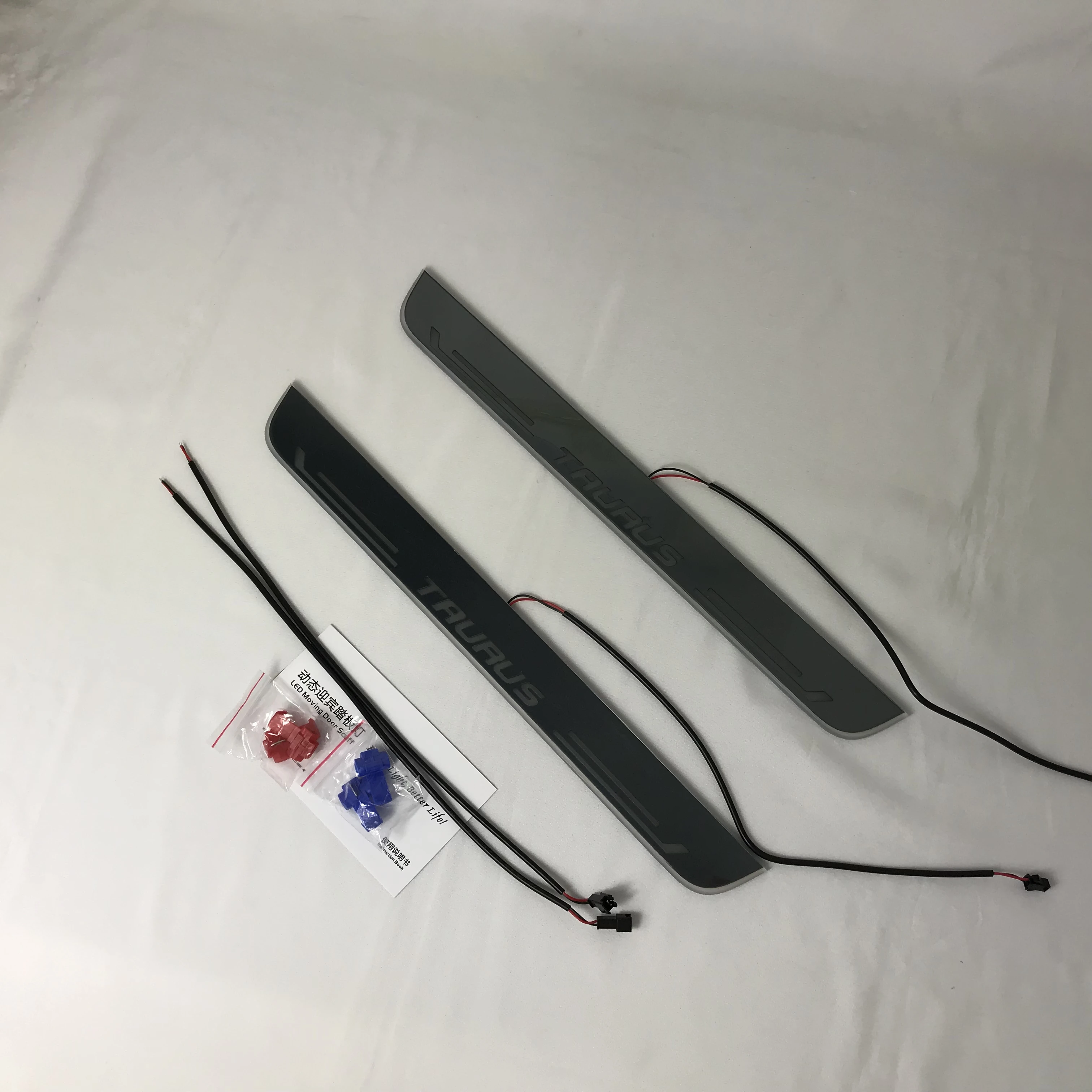 

RQXR led moving door scuff for Ford Taurus dynamic door sill plate flat lining overlay Flowing/still light, 2pcs