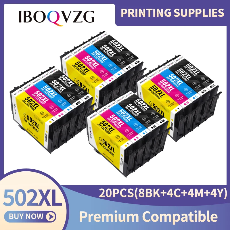 

IBOQVZG совместимые чернильные картриджи для 502XL E-502XL T502 для Epson Expression Home XP-5100 XP-5105/рабочей силы WF-2860DWF