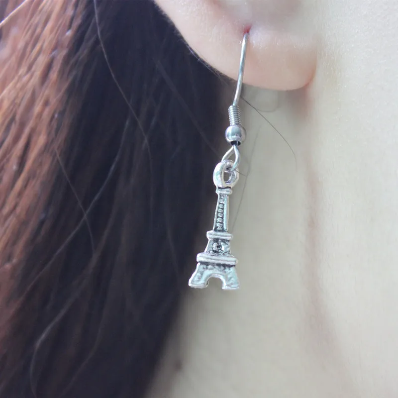 Винтажные цветные серьги в форме Эйфелевой башни из нержавеющей стали крючок для