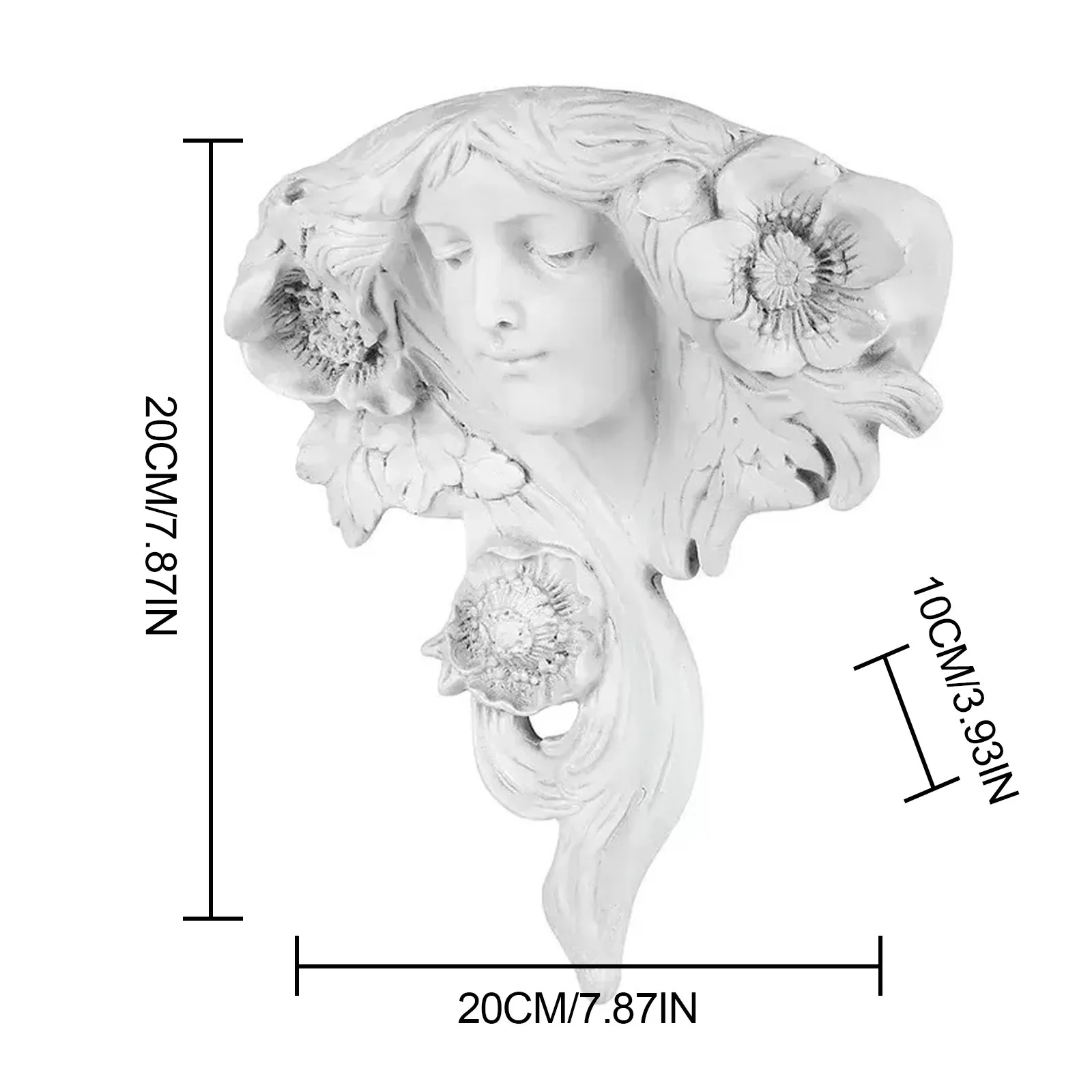 

French Greenman Mystic Maiden Wall Sculptures Resin Planter Pockets Garden Statue Home Living Room Decoration #40