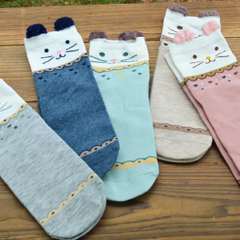 Новинка взрывоопасные носки с котенком женские трехмерным милые носки|Носки| |