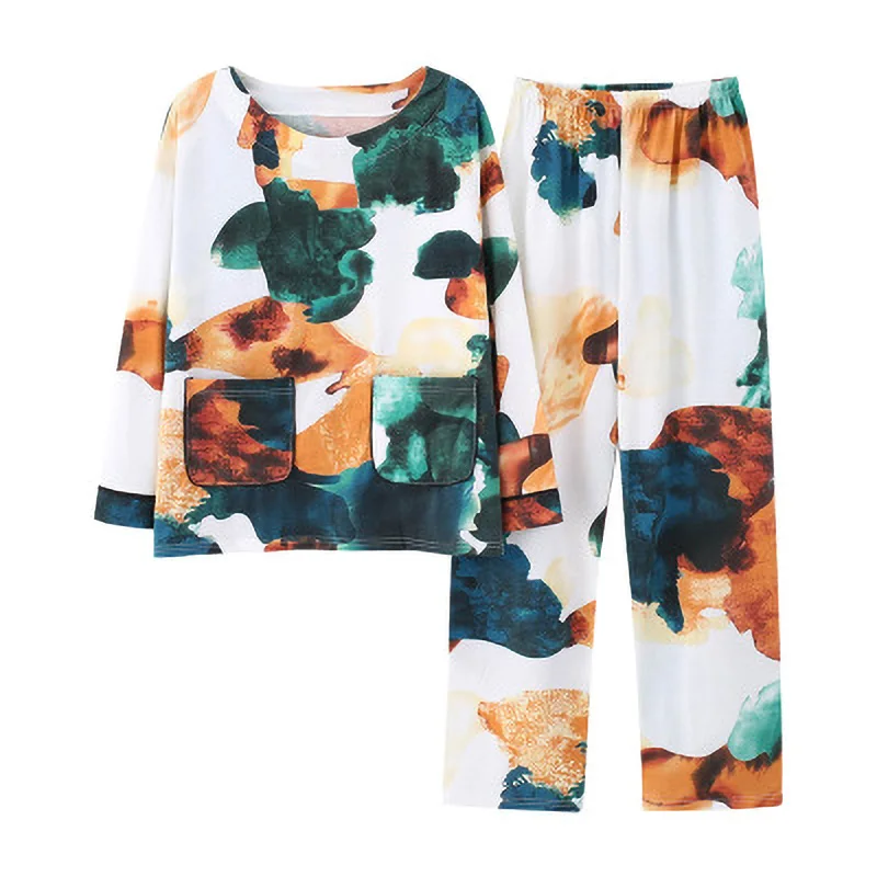 

Pajamas Women Two Sets Clothes Spring and Autumn Cotton Long Sleeve Comfortable Pajama Set Woman Home Clothes Fashion Pajamas