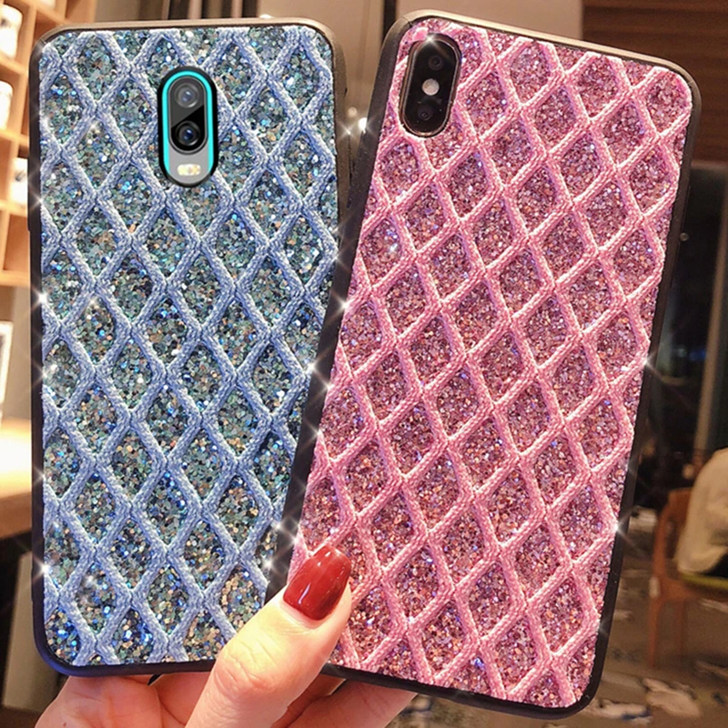 Блестящий бриллиантовый чехол в крупную клетку для OPPO K1 R15X R17 Pro A83 A1 | Мобильные