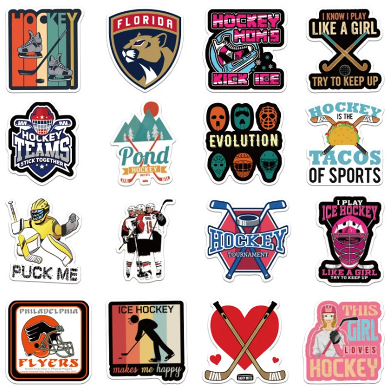 Lote de 10/30/50 Uds. Para ordenador port&aacute;til de grafiti, pegatina impermeable para decoraci&oacute;n de Hockey sobre hielo, serie deportiva, creativo, venta al por mayor-3