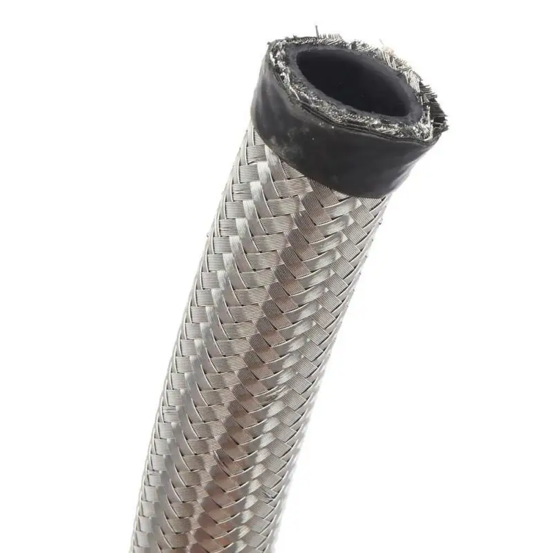 Высококачественный серебристый шланг AN10 из нержавеющей стали с оплеткой для
