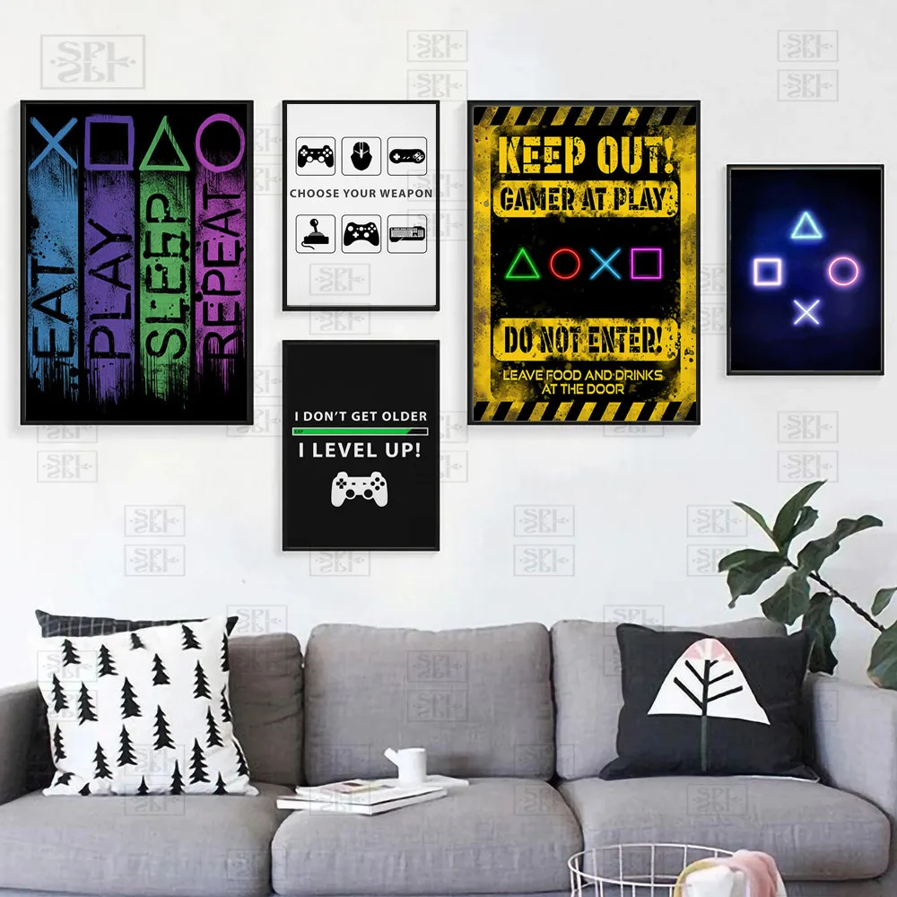 

Playstation 5 Game Poster Canvas Art Print Gamepad Joystick Symbols Gaming Kids Room Wall Picture Decorative Painting Home Decor