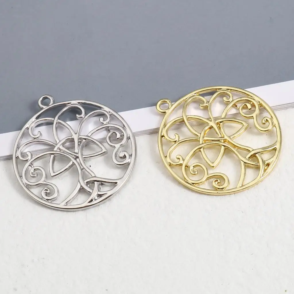 

Religious Metal Pendants Celtic Knot Multicolor Tree Hollow Charms DIY Making Necklace Bracelets Jewelry Gifts 43mm x 39mm,5PCs