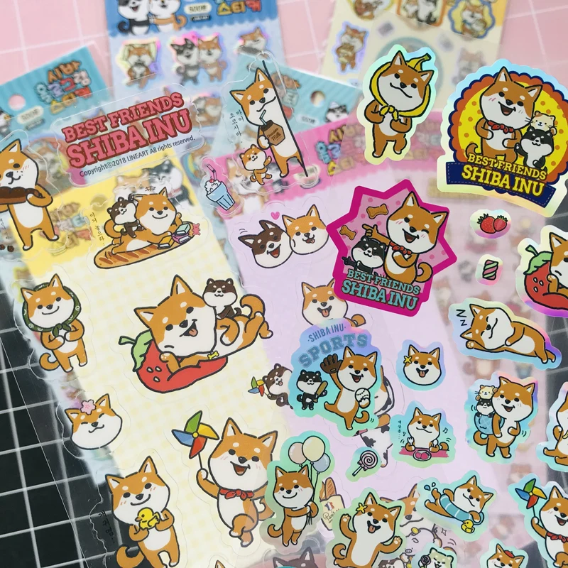 3X Kawaii Шиба ину собаки самодельные декоративные стикеры Уплотнительная паста этикетка-наклейка школьные офисные канцелярские наклейки