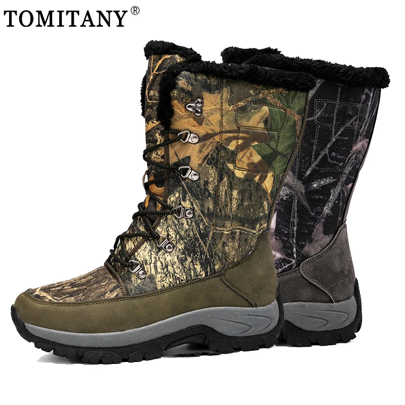 

Men Snow Boots Winter Outdoor Camouflage Plus Velvet Warm Military Combat Boots Men Thick Waterproof Non-slip Work Safety Shoes