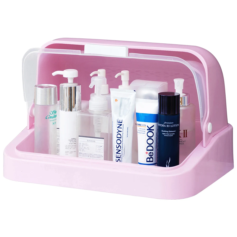

Makeup Organizer Cosmetics Storage Box Desktop Sundries Container Plastic Transparent Flip Box Make-up Storage Rack