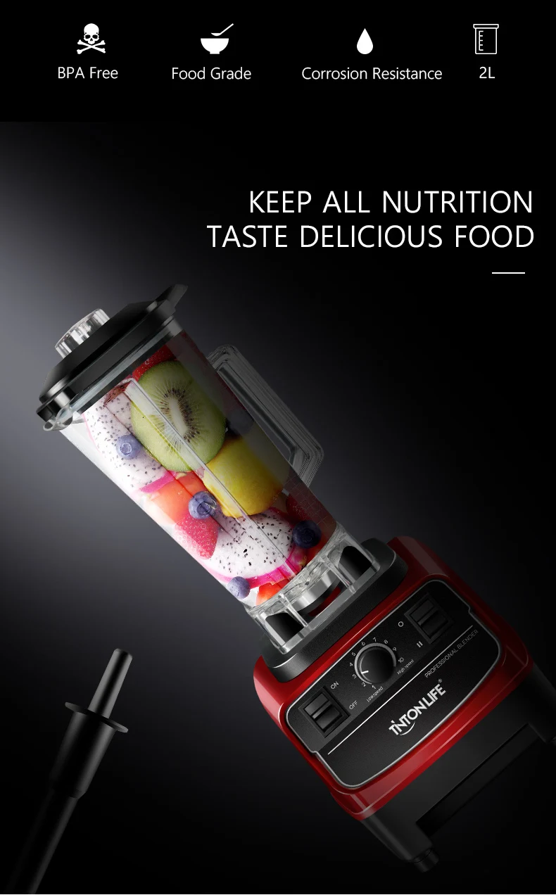 TINTON LIFE 33000R/M 2L BPA бесплатно профессиональный блендер для смузи, Миксер для еды, соковыжималка, Кухонный комбайн для фруктов