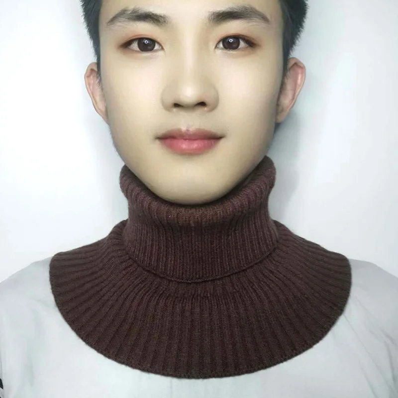 Мужской нагрудник с имитацией воротника вязаный теплый осенне-зимний воротник