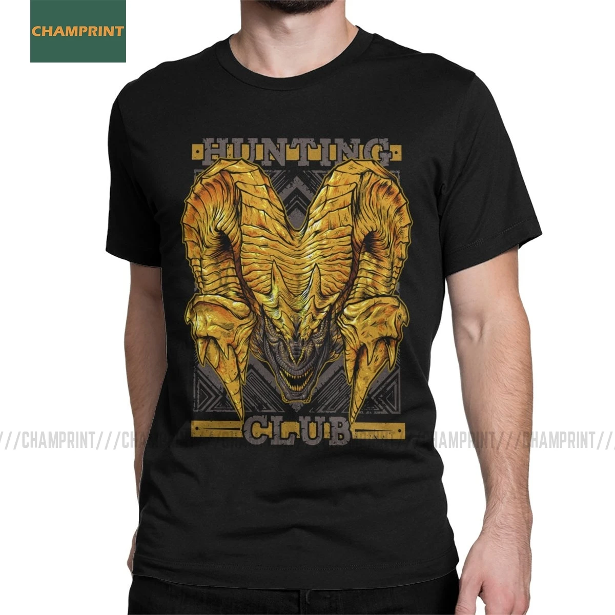 

Мужская футболка для охотничьего клуба Kulve Taroth Monster Hunter World, хлопковые футболки с коротким рукавом, игровая футболка Rathian Dragon MHW Game
