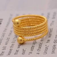 24k gold color bead rings for women african bridal wedding gifts party animal ring arabia middle east best gifts