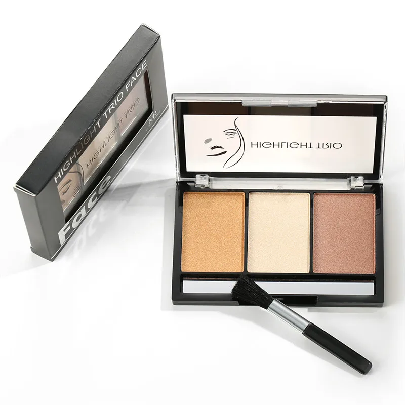 Женский бронзатор для лица контур 3 цвета минеральная Палетка порошок блестящий