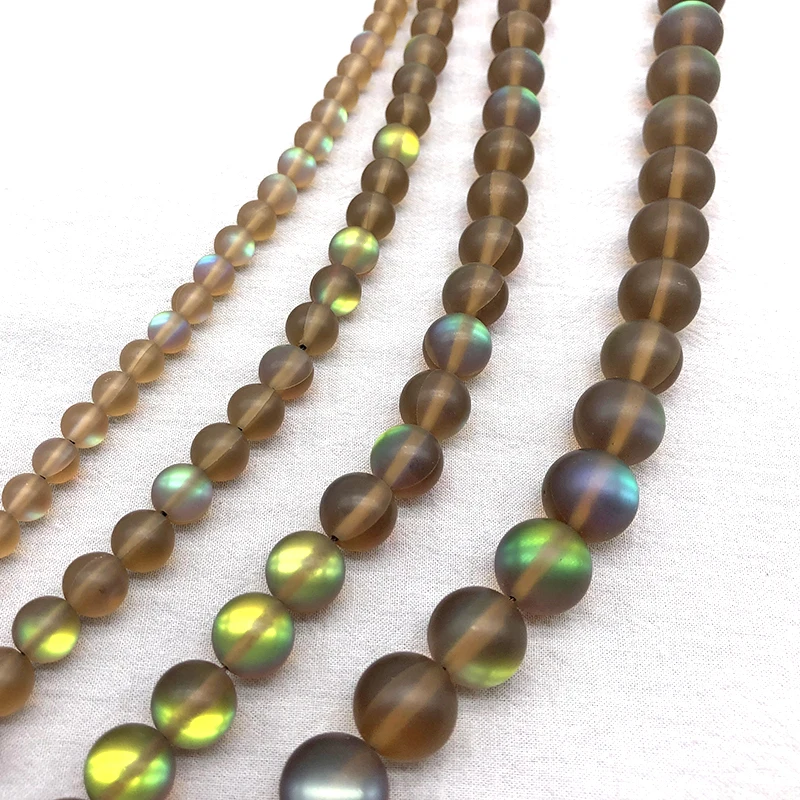 Темно коричневые Матовые Круглые бусины из лунного камня 6 8 10 12 мм|Бусины| |