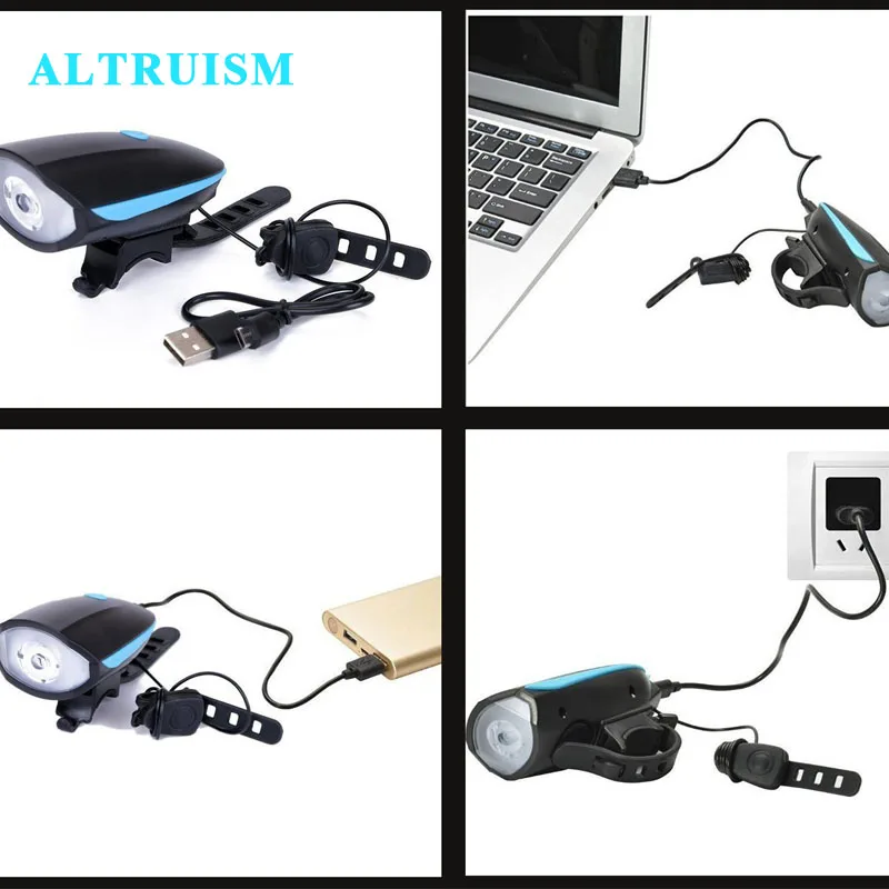 Альтруизм велосипед света головы светодиодный фонарик с колокол Luces