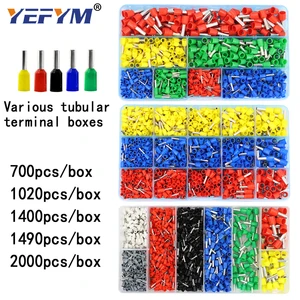 Трубчатые клеммы в штучной упаковке, различные стили, разъем электропроводки, обжимные изолированные трубки, клеммы, набор для 0,5 мм2-10 мм2 провода