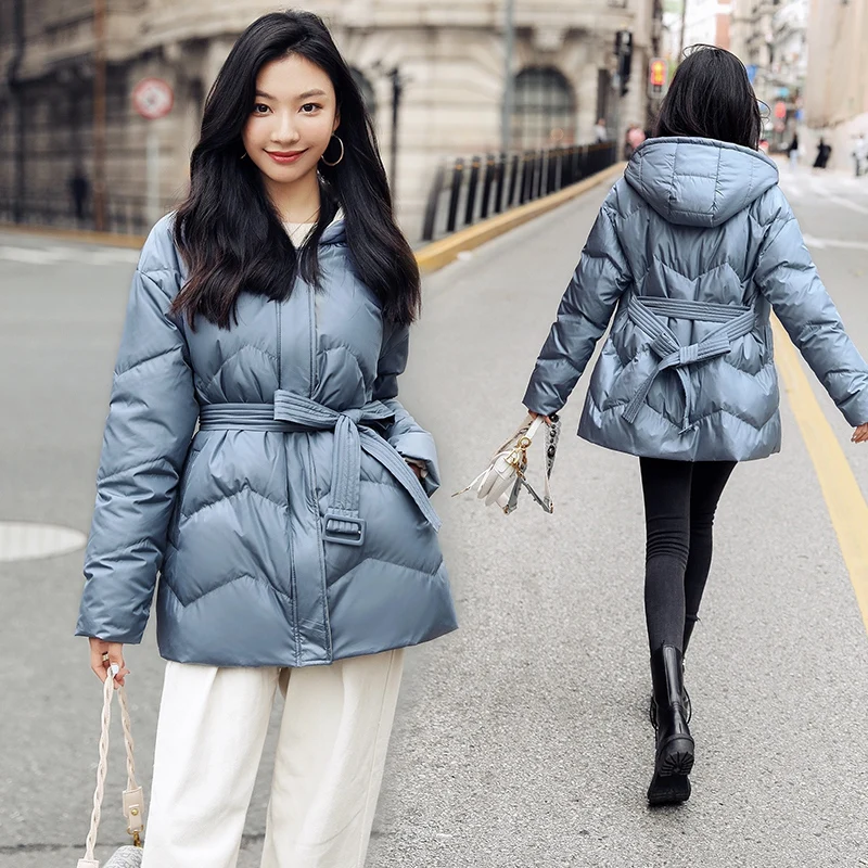 

High Quality White Duck Down Jacket Women Winter Hooded Warm Coat Female Short Puffer Coats and Jackets Korean Clothes WPY4011