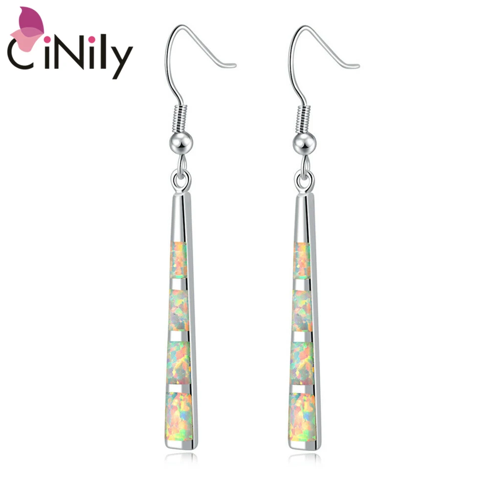 

CiNily Rectangular Opal Bohemian Style 925 Sterling Silver Fine Jewelry Dangle Earrings for Fashion Jewelry Woman Earring OH3532